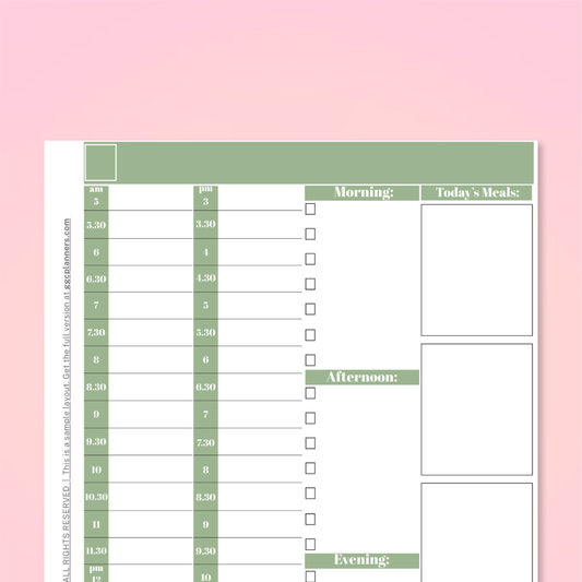 The Mom System Daily Planning Spread : FREE A5 Sample Printable - GirlGottaChange