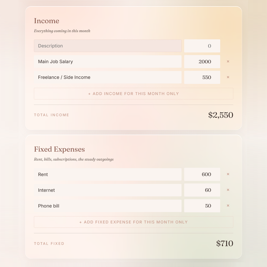 Income & expenses