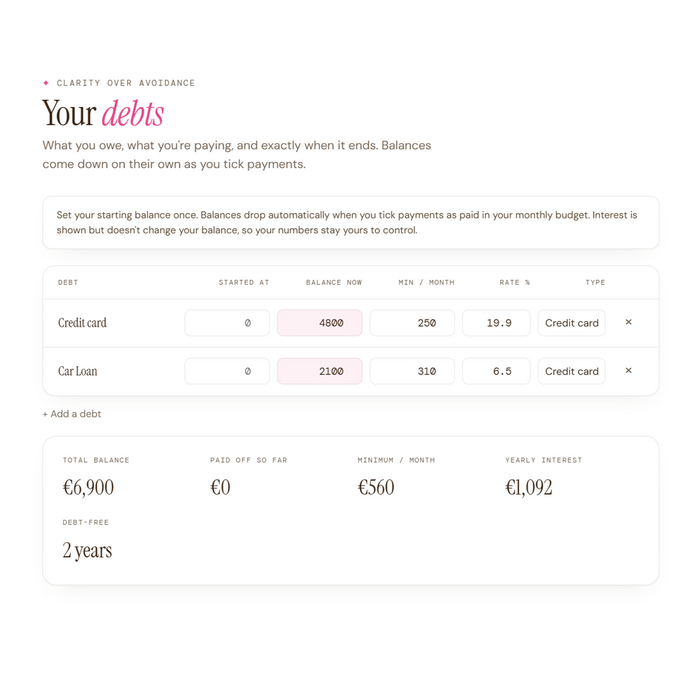 Debt payoff tracker
