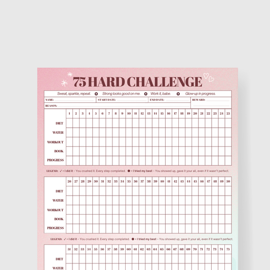 75 Hard Challenge Series: FREE Printable - GirlGottaChange