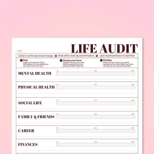 Life Audit: FREE Printable - GirlGottaChange
