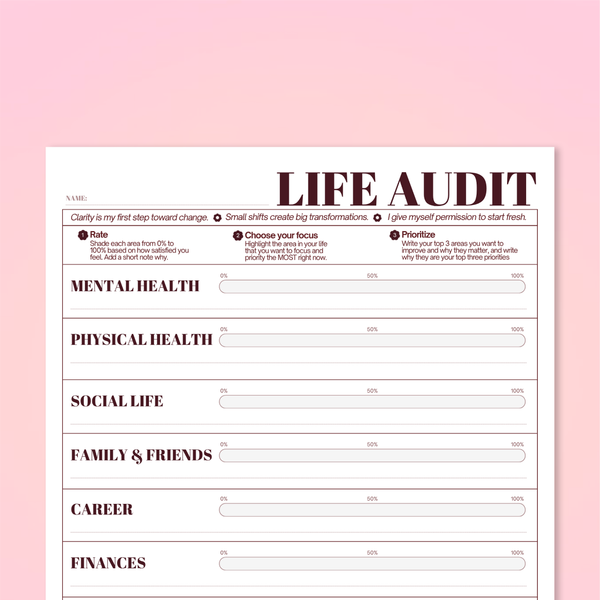 Life Audit: FREE Printable