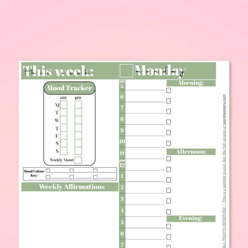 Weekly Planning Spreads : FREE A5 Sample Printable - GirlGottaChange