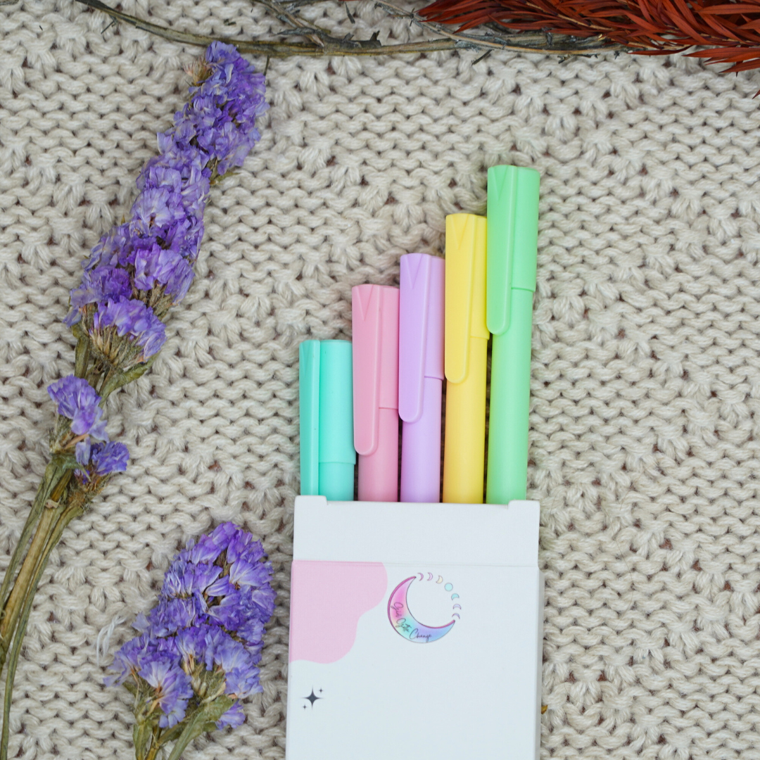 Colourful Fineliner Pens 5 Piece Set | Colour Planner Pens - GirlGottaChange