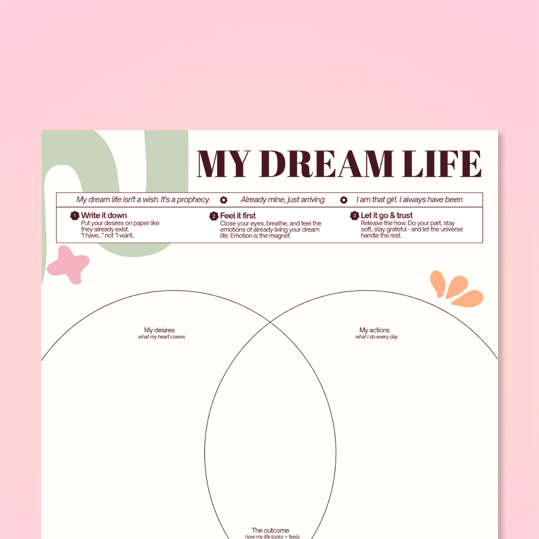 Dream Life Vision Worksheet | Law of Attraction FREE Printable