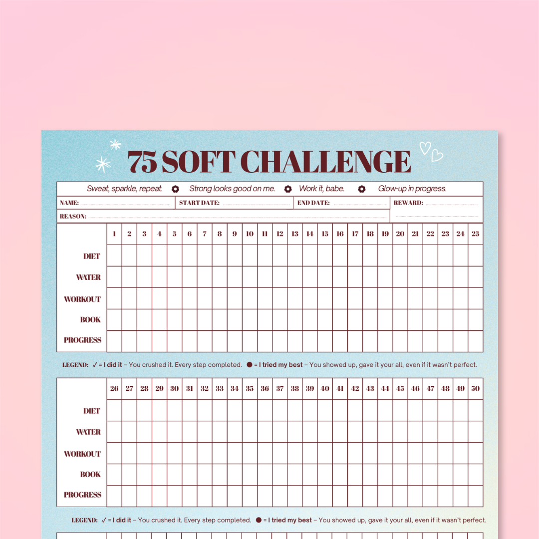 75 Hard Challenge Series: FREE Printable