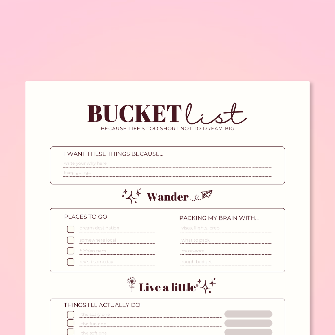 Bucket List | FREE Printable