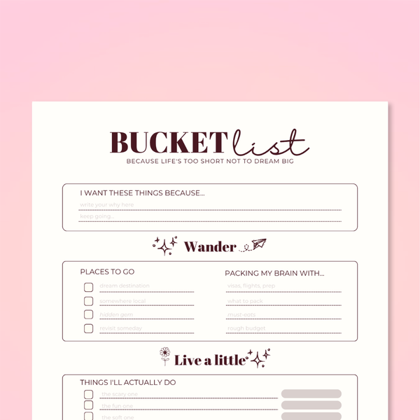 Bucket List | FREE Printable