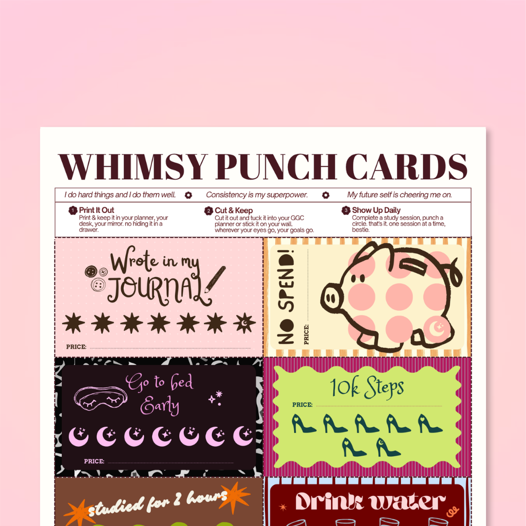 Whimsy Habit Tracker Punch Cards | FREE Printable
