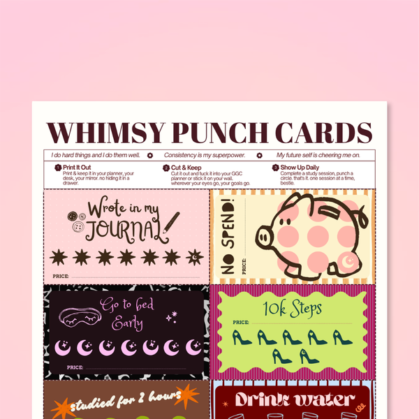 Whimsy Habit Tracker Punch Cards | FREE Printable